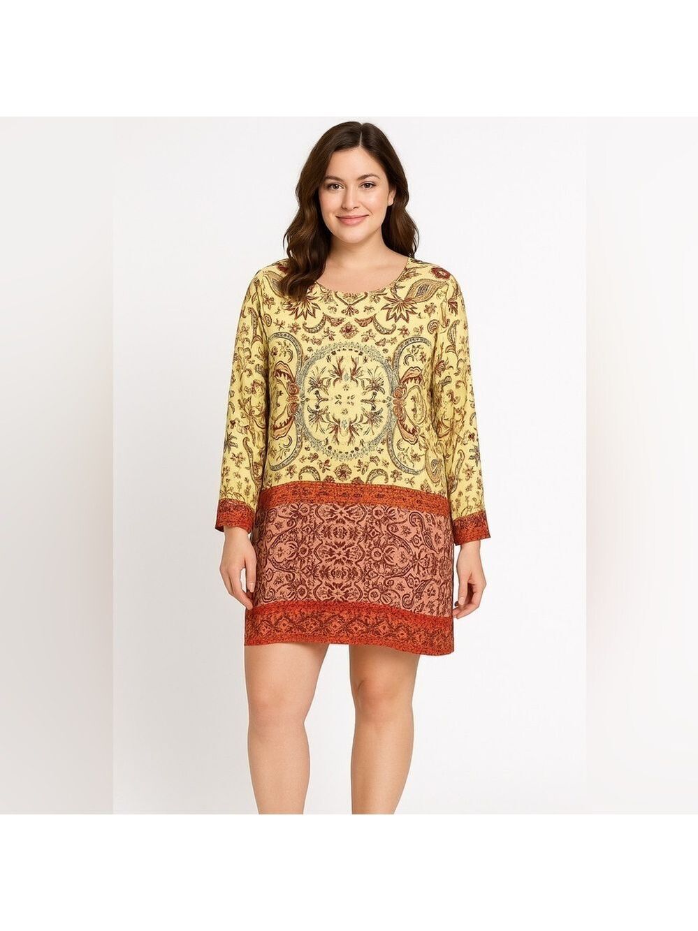 SOME DAYS LOVIN 100% Viscose Long Sleeve Mini Dress Floral Print MADE IN INDIA L
